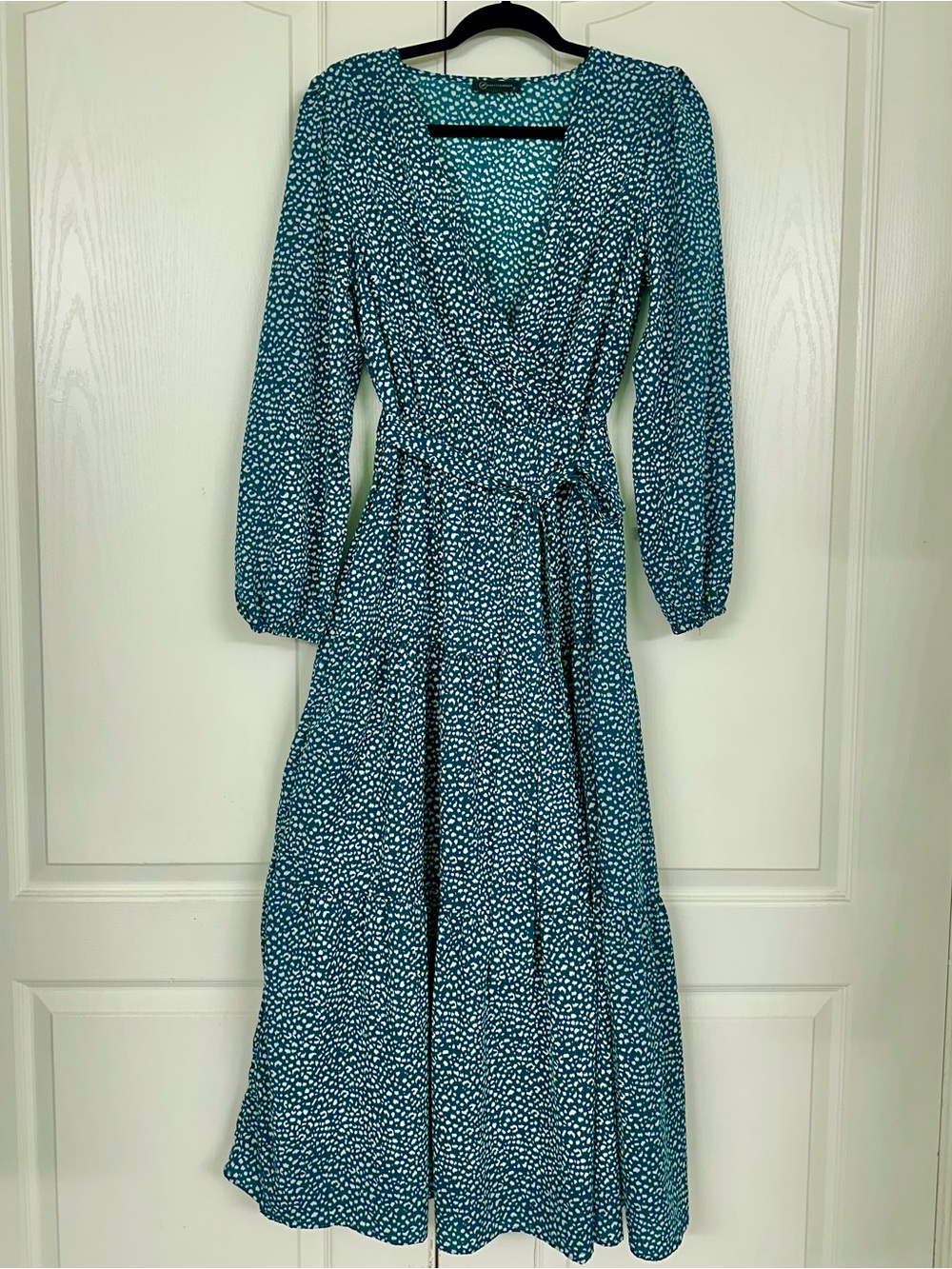 PrettyGarden Women Dark Green Polyester V Neck Long Sleeve Floral Maxi Dress S - Picture 2 of 13
